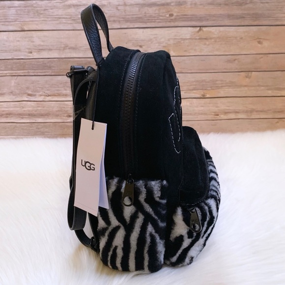 UGG Dannie II Mini Backpack Sheepskin Zebra - Picture 3 of 11